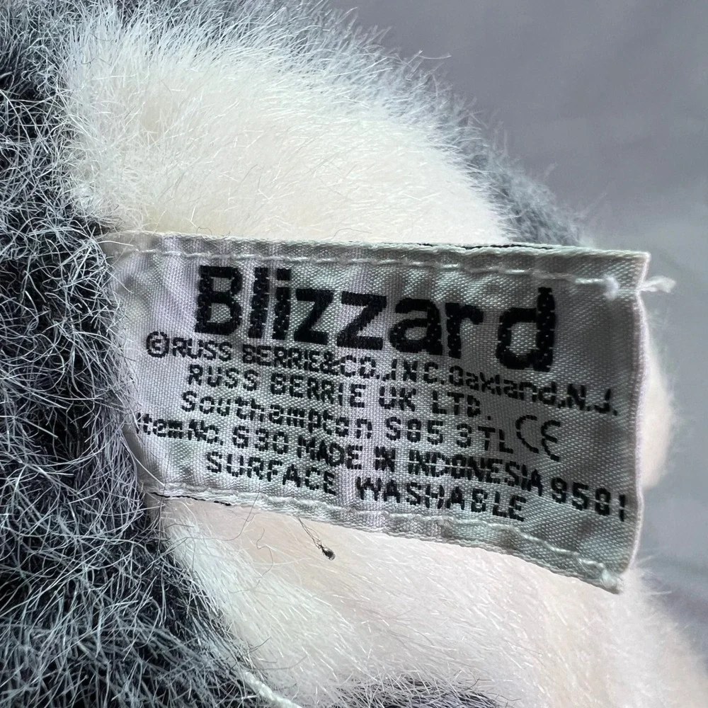 Russ Berrie‎ Blizzard Husky Wolf Dog Vintage 1995 Plush Item 630 16